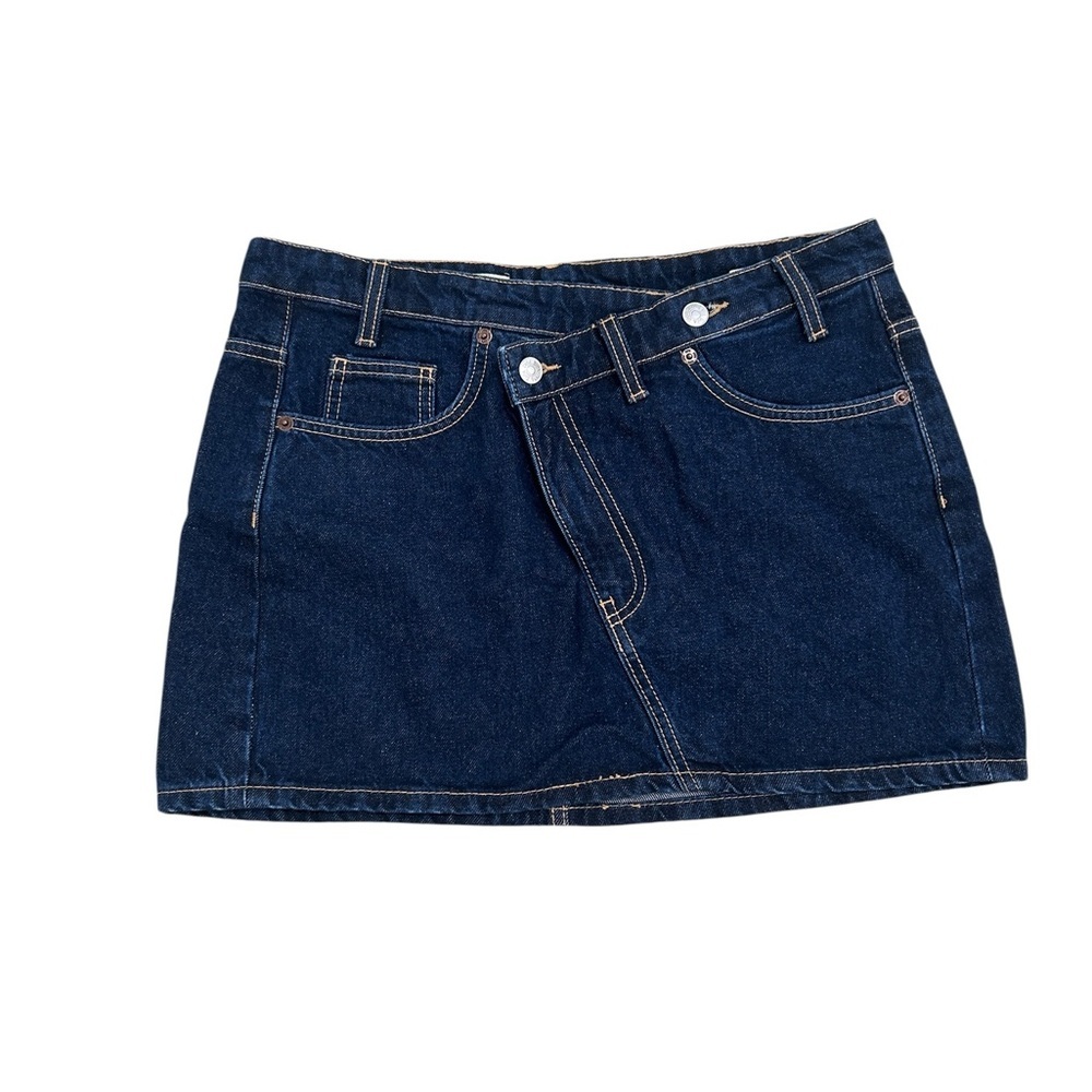 Zara Dark Blue Denim Mini Skirt 5 pocket design size medium